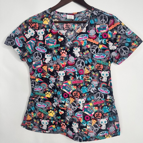 Dickies Colorful Nursing Scrub v neck short sleeve size Medium - Picture 1 of 15